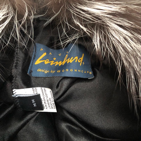 Natural Silver Fox Fur Cloche with Lambskin Crown - Picture 2 of 3